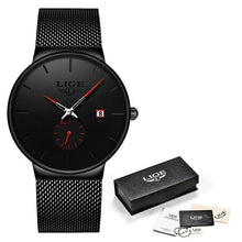 Load image into Gallery viewer, LIGE Quartz Watch Women And Men Watch Top Brand Luxury Famous Dress Fashion Watches Unisex Ultra Thin Wrist watch Para Hombre