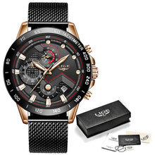 Load image into Gallery viewer, LIGE 2019 New Fashion Mens Watches with Stainless Steel Top Brand Luxury Sports Chronograph Quartz Watch Men Relogio Masculino