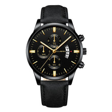 Load image into Gallery viewer, relogio masculino montres hommes mode Sport boîte en acier inoxydable en cuir bande montre Quartz affaires montre-bracelet reloj