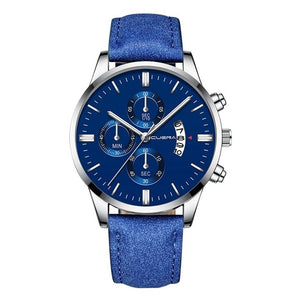 relogio masculino montres hommes mode Sport boîte en acier inoxydable en cuir bande montre Quartz affaires montre-bracelet reloj