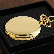 Load image into Gallery viewer, Retro Black Fashion Silver Smooth Steampunk Quartz Pocket Watch Stainless Steel Pendant 30CM Chain Gift Box for Men Women friend