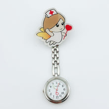 Load image into Gallery viewer, Fashion beautiful flower 3D cartoon animal girls ladies women nurse watches unisex doctor medical FOB pocket hang clip watches