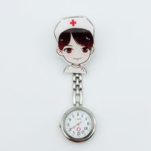 Load image into Gallery viewer, Fashion beautiful flower 3D cartoon animal girls ladies women nurse watches unisex doctor medical FOB pocket hang clip watches