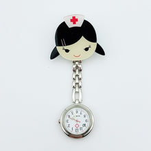 Load image into Gallery viewer, Fashion beautiful flower 3D cartoon animal girls ladies women nurse watches unisex doctor medical FOB pocket hang clip watches