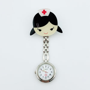 Fashion beautiful flower 3D cartoon animal girls ladies women nurse watches unisex doctor medical FOB pocket hang clip watches