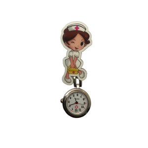 Fashion beautiful flower 3D cartoon animal girls ladies women nurse watches unisex doctor medical FOB pocket hang clip watches