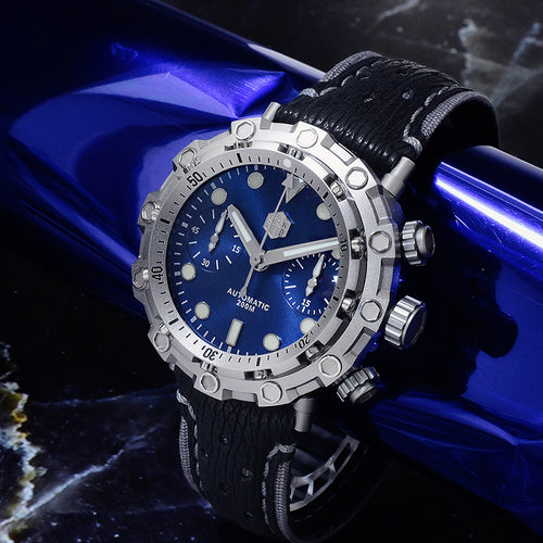 San Martin Limited Edition Automatic Watches 200meters waterproof Swiss ETA7753 Movement Titanium Chronograph diving Wristwatch