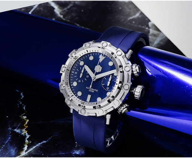 San Martin Limited Edition Automatic Watches 200meters waterproof Swiss ETA7753 Movement Titanium Chronograph diving Wristwatch