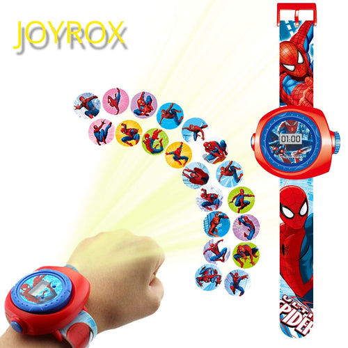 JOYROX Princess Spiderman Kids Watches Projection Cartoon Pattern Digital Child watch For Boys Girls LED Display Clock Relogio