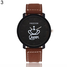 Load image into Gallery viewer, Couple Watch Queen King Crown Fuax Leather Quartz Analog Wrist Watches Chronograph 2018women men