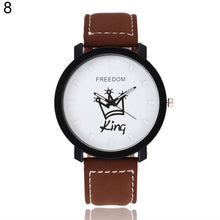 Load image into Gallery viewer, Couple Watch Queen King Crown Fuax Leather Quartz Analog Wrist Watches Chronograph 2018women men