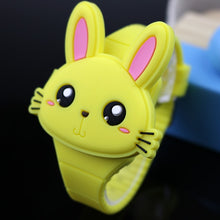 Load image into Gallery viewer, Lovely Rabbit Cartoon Children Watches Flip Cover Rubber Electronic Kids Watch for Boy Student Girls Clock Reloj Infantil Saati