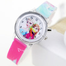 Load image into Gallery viewer, Princess Elsa Children Watches Spiderman Colorful Light Source Boys Watch Girls Kids Party Gift Clock Wrist Relogio Feminino