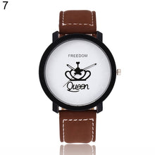 Load image into Gallery viewer, Newest Couple Queen King Crown Fuax Leather Quartz Analog Wrist Watch Chronograph 2017 Wom reloj mujer