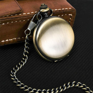 Personalized Retro Smooth Men Black Pocket Watch Silver Polish Quartz Fob Pocket Watches Pendant with Chain Custom Engraved Gift